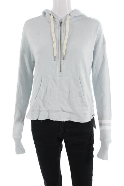 Philanthropy Women Pullover Hoodie Light Blue Cotton Viscose Size XS