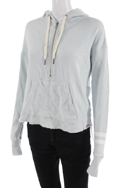 Philanthropy Women Pullover Hoodie Light Blue Cotton Viscose Size XS