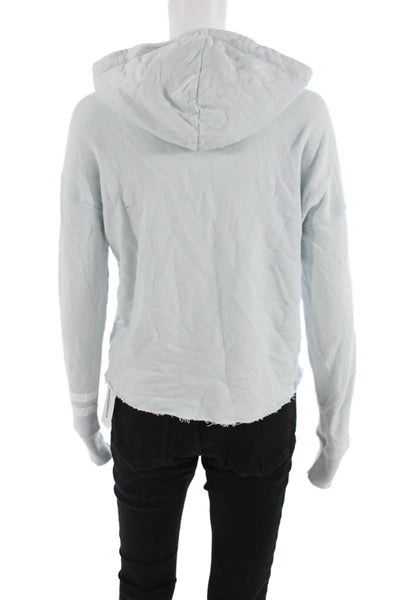 Philanthropy Women Pullover Hoodie Light Blue Cotton Viscose Size XS