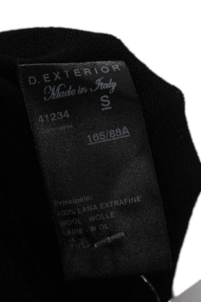 D. Exterior Womens Pullover Sweater Black 100% Wool Size S