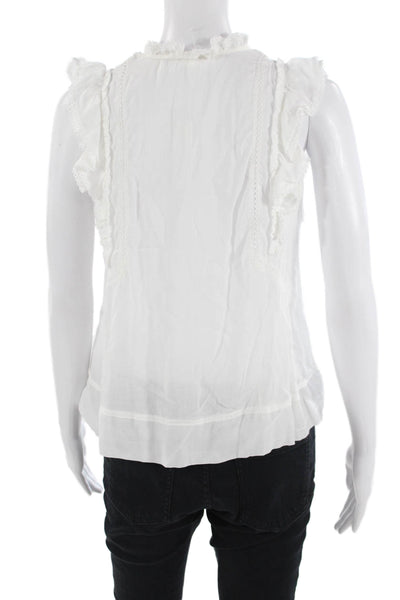 Poupette St. Barth Women Boho Sleeveless White Viscose Blouse Size S