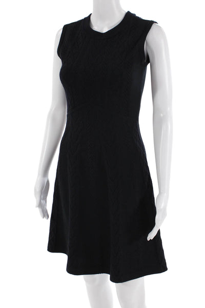 Tory Burch Women Fit & Flare Sweater Dress Black Merino Wool Size XS