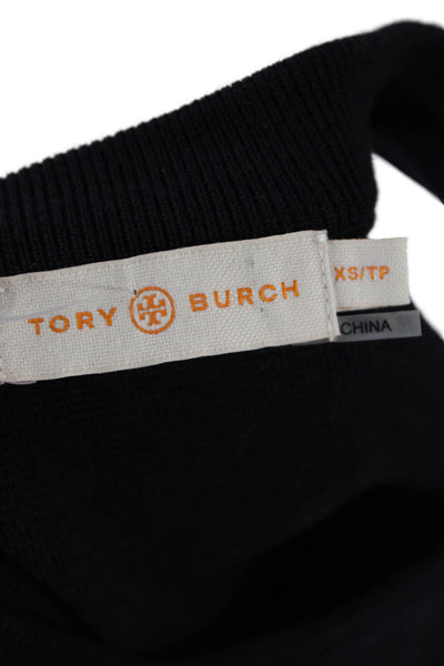 Tory Burch Women Fit & Flare Sweater Dress Black Merino Wool Size XS
