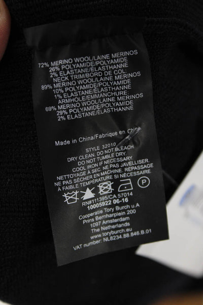 Tory Burch Women Fit & Flare Sweater Dress Black Merino Wool Size XS