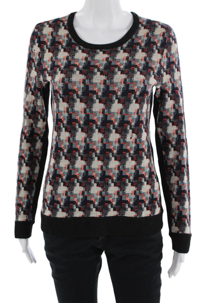Rag & Bone Women Pullover Wool Geometric Crew Neck Long Sleeve Beige Size S