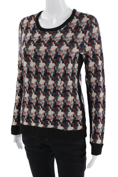 Rag & Bone Women Pullover Wool Geometric Crew Neck Long Sleeve Beige Size S