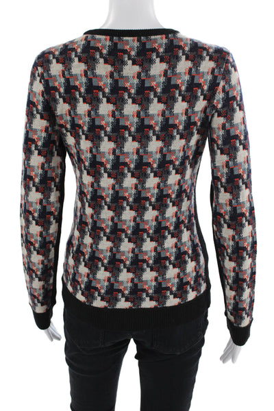Rag & Bone Women Pullover Wool Geometric Crew Neck Long Sleeve Beige Size S