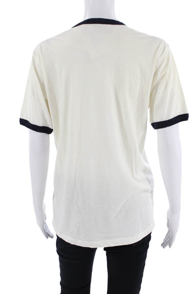 French Connection Mens White Graphic Crew Neck Short Sleeve T-Shirt Size S