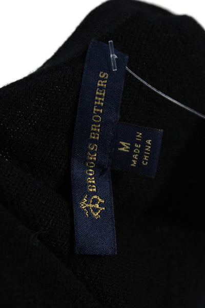 Brooks Brothers Mens Wool Textured Knitted Pullover Sweater Vest Black Size M
