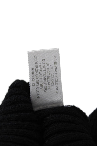 Lisa Todd Women Henley Pullover Black Cotton-Cashmere Long Sleeve Size S