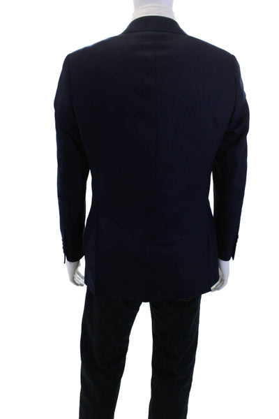 Sartoria Ambrosiana Mens Two Button Blazer Jacket Navy Blue Size 38