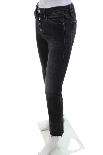 Frame Womens Cropped Straight Black Jeans Low Rise Size 27