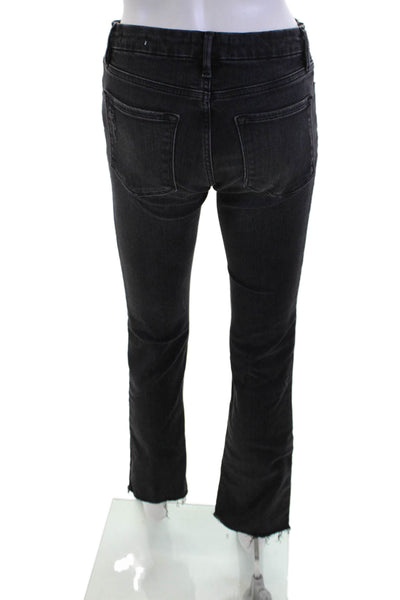 Frame Womens Cropped Straight Black Jeans Low Rise Size 27