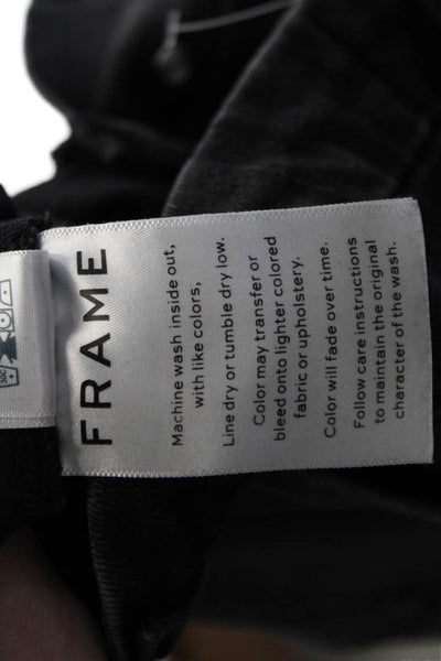 Frame Womens Cropped Straight Black Jeans Low Rise Size 27