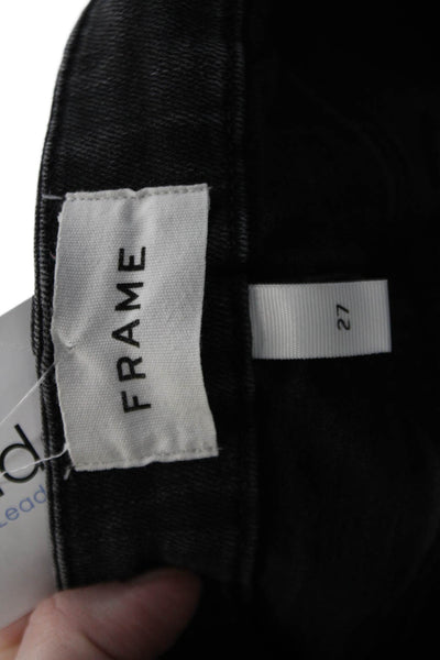 Frame Womens Cropped Straight Black Jeans Low Rise Size 27
