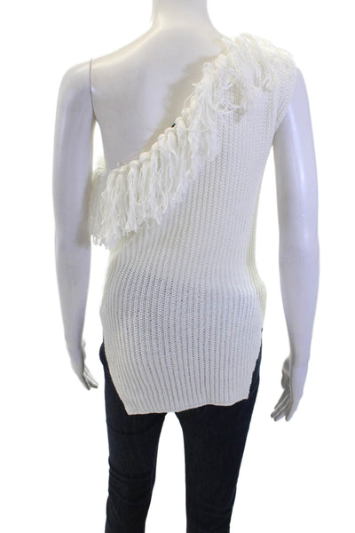 Sfizio Womens Sleeveless Tunic Top White Cotton Boho Solid Size S