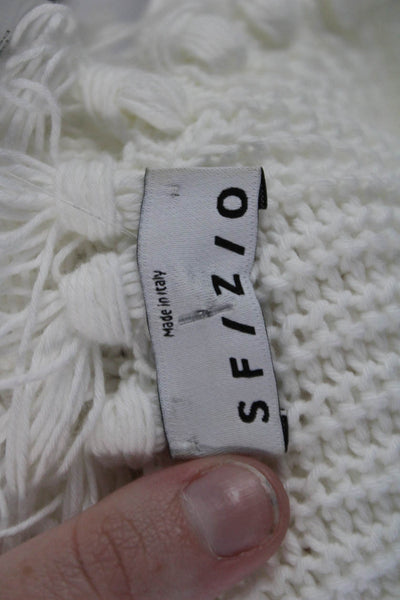 Sfizio Womens Sleeveless Tunic Top White Cotton Boho Solid Size S