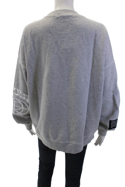 Ksubi Unisex Pullover Sweatshirt Gray Crew Neck 100% Cotton Size M