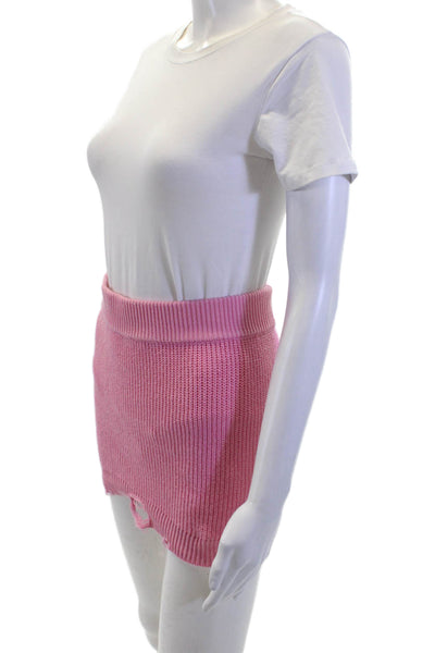 Ser.O.Ya Womens Cotton Stretch Knit Sweater Mini Skirt Pink Size S