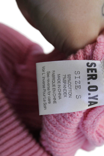 Ser.O.Ya Womens Cotton Stretch Knit Sweater Mini Skirt Pink Size S