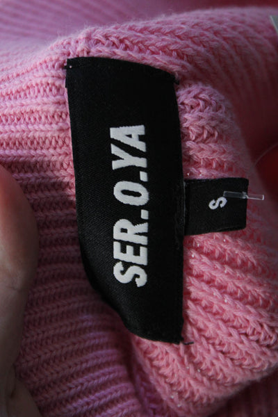 Ser.O.Ya Womens Cotton Stretch Knit Sweater Mini Skirt Pink Size S