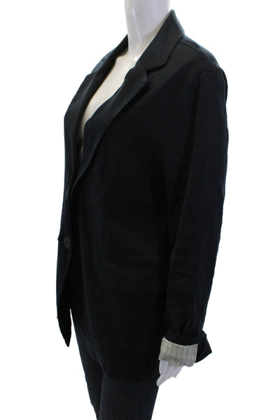 Maeve Anthropologie Womens Notched Collar Long Sleeve Blazer Blue Size M