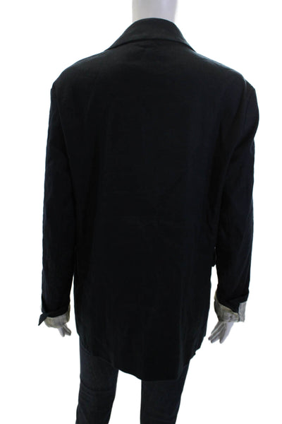 Maeve Anthropologie Womens Notched Collar Long Sleeve Blazer Blue Size M
