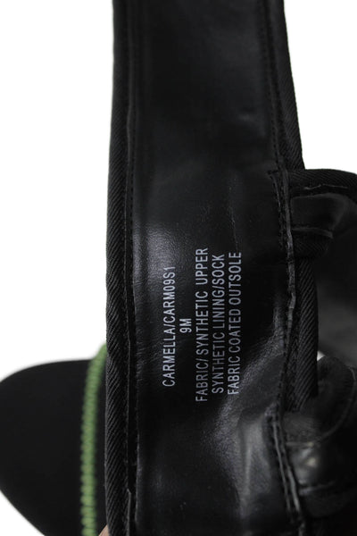 Steve Madden Womens Open Toe Slip On Ankle Strap Heels Black Size 9