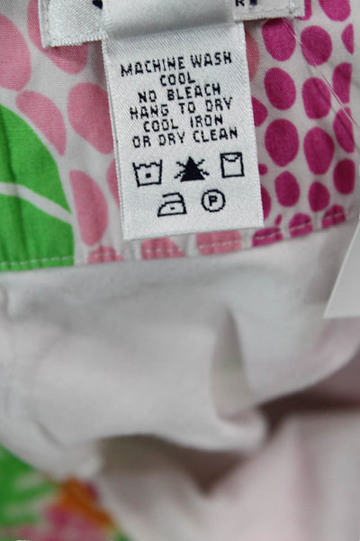 Lilly Pulitzer Womens Cotton Floral Zip Back A-line Skirt Pink Size 2