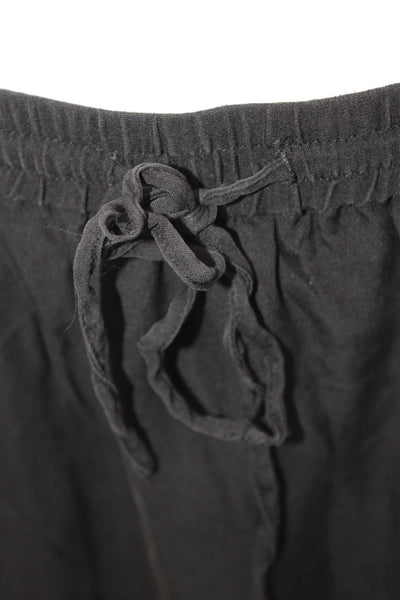 Joie Womens Silk Drawstring Layered Midi Asymmetric Skirt Solid Black Size XS