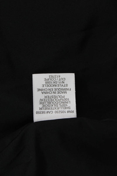 Joie Womens Silk Drawstring Layered Midi Asymmetric Skirt Solid Black Size XS