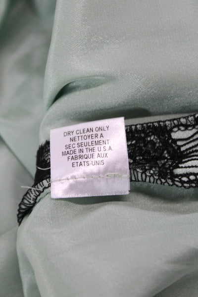 Milly Of New York Womens Lace Trim Side Zip Pencil Skirt Black Green Size 2