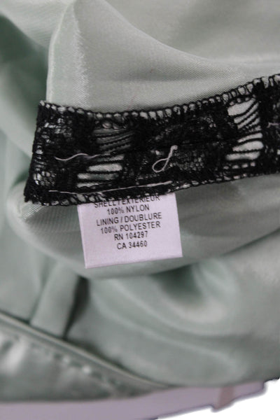 Milly Of New York Womens Lace Trim Side Zip Pencil Skirt Black Green Size 2