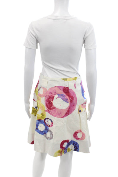 Fei Womens Cotton Printed Front Pockets Knee Length Skirt Multicolor Size 4