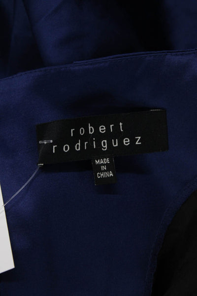 Robert Rodriguez Women Dark Blue V-Neck Sleeveless Sheath Dress Size 2