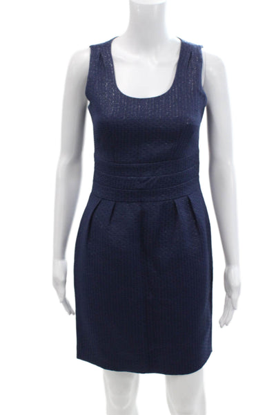 Banana Republic Women Sheath Dress Dark Blue Square Neck Knee Length Size 0P