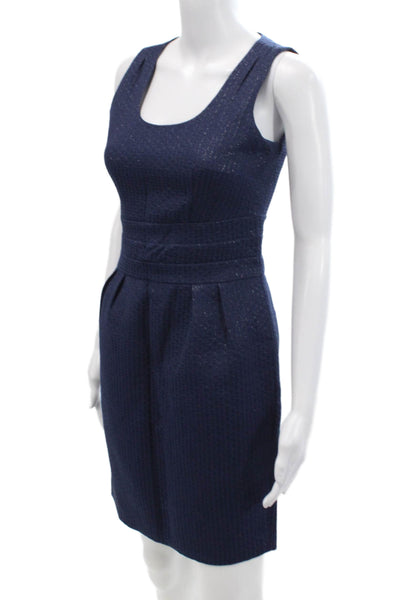 Banana Republic Women Sheath Dress Dark Blue Square Neck Knee Length Size 0P