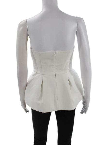 Cushnie Women Sleeveless White Zip Top Viscose Blend Size 2