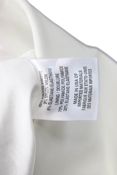 Cushnie Women Sleeveless White Zip Top Viscose Blend Size 2