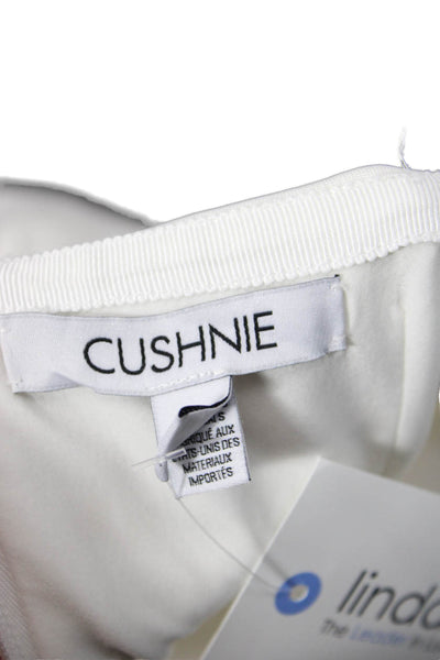 Cushnie Women Sleeveless White Zip Top Viscose Blend Size 2