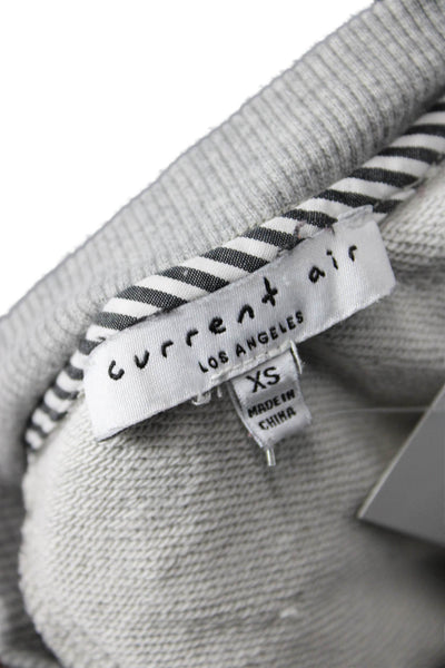 Current/Elliott Women Gray Striped Cotton Pullover Sweatshirt Size XS