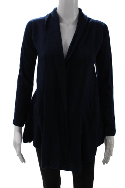 Feel The Piece Womens Cashmere Dark Blue Cardigan Solid Long Sleeve Size XS