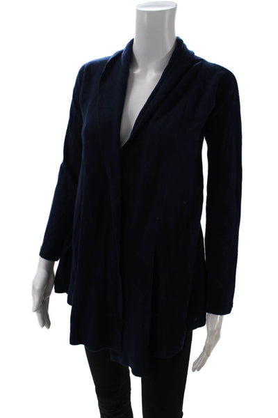 Feel The Piece Womens Cashmere Dark Blue Cardigan Solid Long Sleeve Size XS