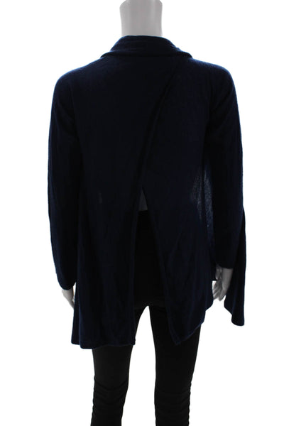 Feel The Piece Womens Cashmere Dark Blue Cardigan Solid Long Sleeve Size XS