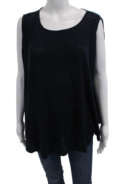 Calypso Saint Barth Women Linen Sleeveless Tunic Tank Black Size 0