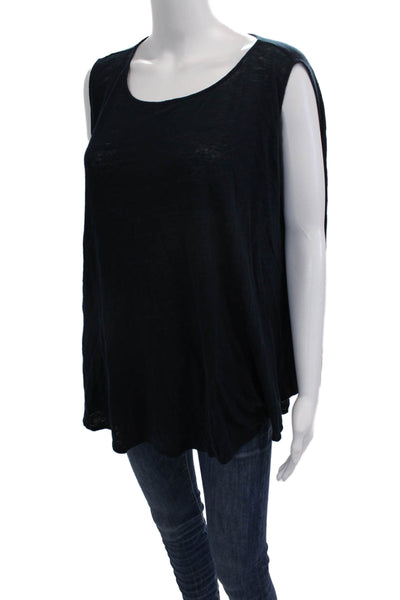 Calypso Saint Barth Women Linen Sleeveless Tunic Tank Black Size 0