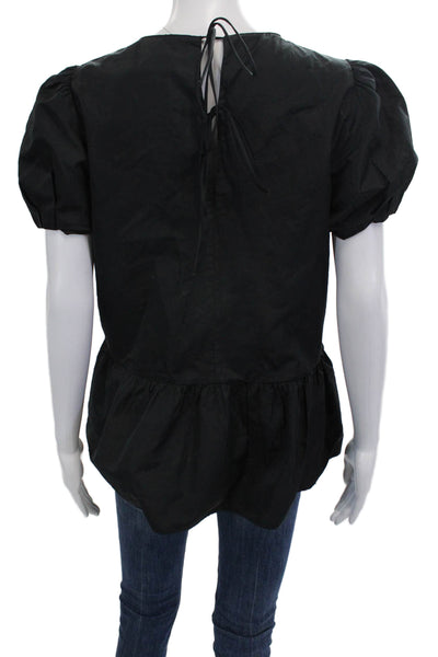 Zara Womens Tunic Black Round Neck Short Sleeve Polyester Blend Size XS