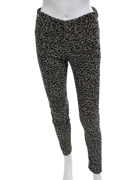 Madewell Women Ankle Jeggings Gray Animal Print Mid Rise Size 26