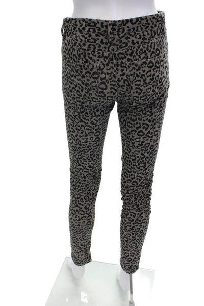Madewell Women Ankle Jeggings Gray Animal Print Mid Rise Size 26