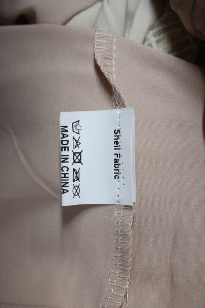 Alex Vinash, Women Fit & Flare Dress Beige High Neck Short Sleeve Long Size M
